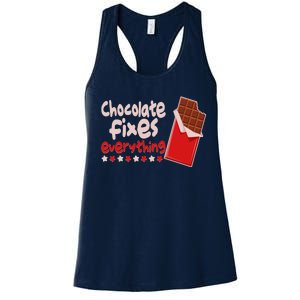 Chocolate Fixes Everything Chocolate Candy Bar Women's Racerback Tank