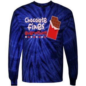 Chocolate Fixes Everything Chocolate Candy Bar Tie-Dye Long Sleeve Shirt