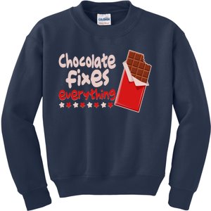 Chocolate Fixes Everything Chocolate Candy Bar Kids Sweatshirt