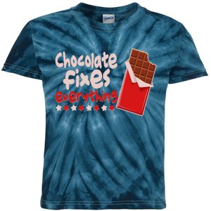 Chocolate Fixes Everything Chocolate Candy Bar Kids Tie-Dye T-Shirt