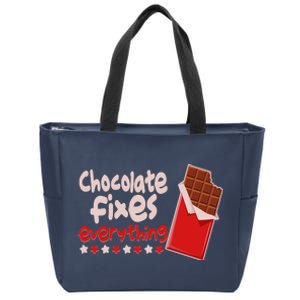 Chocolate Fixes Everything Chocolate Candy Bar Zip Tote Bag