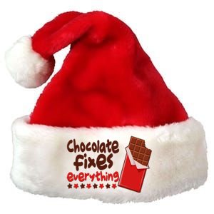 Chocolate Fixes Everything Chocolate Candy Bar Premium Christmas Santa Hat