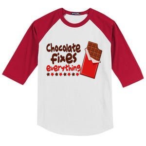 Chocolate Fixes Everything Chocolate Candy Bar Kids Colorblock Raglan Jersey