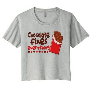 Chocolate Fixes Everything Chocolate Candy Bar Women's Crop Top Tee