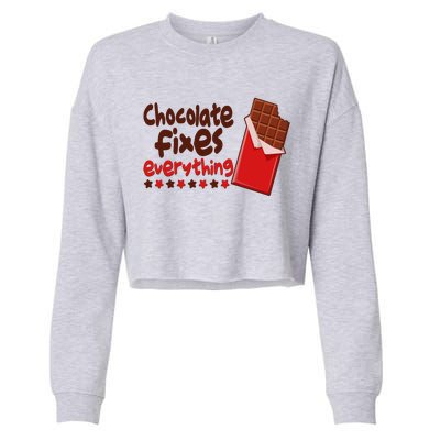 Chocolate Fixes Everything Chocolate Candy Bar Cropped Pullover Crew