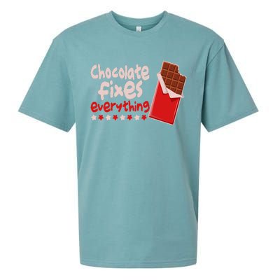 Chocolate Fixes Everything Chocolate Candy Bar Sueded Cloud Jersey T-Shirt