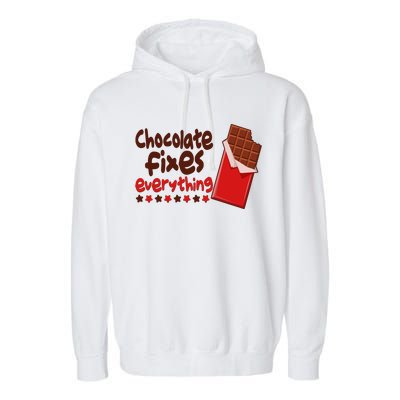 Chocolate Fixes Everything Chocolate Candy Bar Garment-Dyed Fleece Hoodie