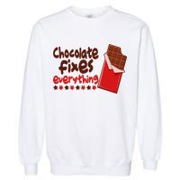 Chocolate Fixes Everything Chocolate Candy Bar Garment-Dyed Sweatshirt