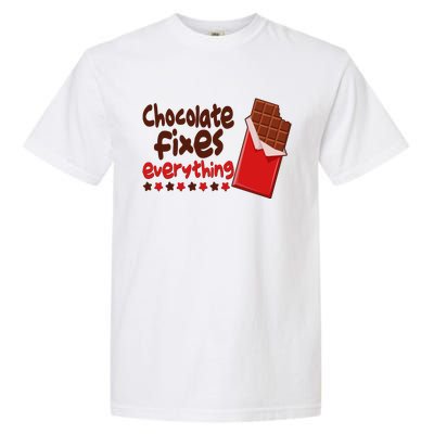 Chocolate Fixes Everything Chocolate Candy Bar Garment-Dyed Heavyweight T-Shirt