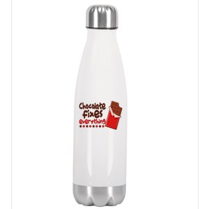 Chocolate Fixes Everything Chocolate Candy Bar Stainless Steel Insulated Water Bottle