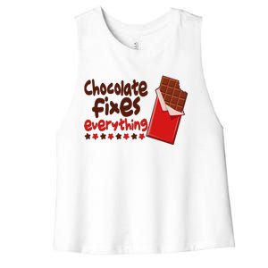 Chocolate Fixes Everything Chocolate Candy Bar Women's Racerback Cropped Tank