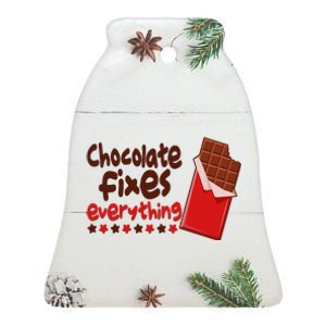 Chocolate Fixes Everything Chocolate Candy Bar Ceramic Bell Ornament