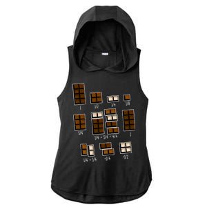 Chocolate Fractions Ladies PosiCharge Tri-Blend Wicking Draft Hoodie Tank