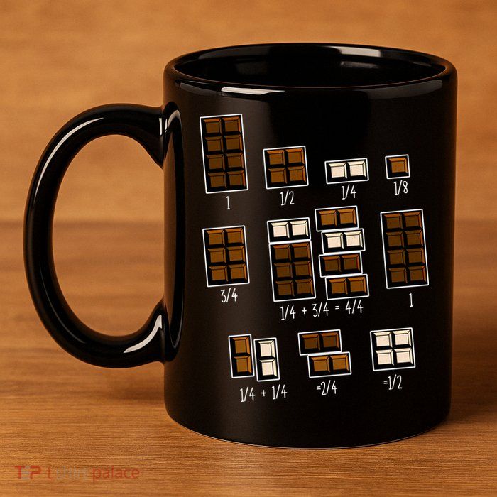 Chocolate Fractions 11oz C Handle Ceramic Mug