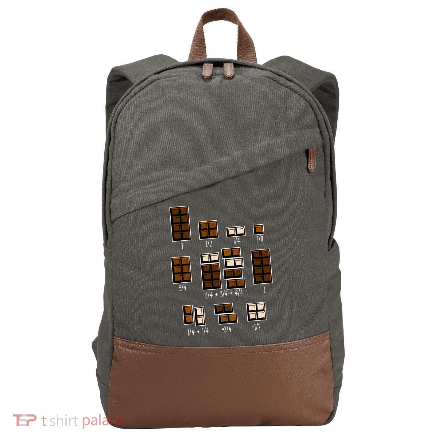 Chocolate Fractions Cotton Canvas Backpack