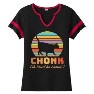 Chonk Scale Cat Meme Ladies Halftime Notch Neck Tee