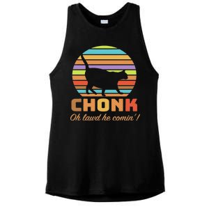 Chonk Scale Cat Meme Ladies PosiCharge Tri-Blend Wicking Tank