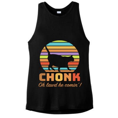 Chonk Scale Cat Meme Ladies PosiCharge Tri-Blend Wicking Tank