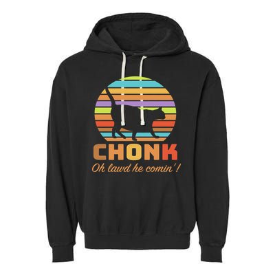 Chonk Scale Cat Meme Garment-Dyed Fleece Hoodie