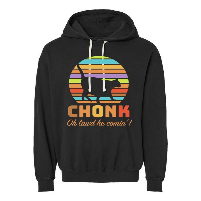 Chonk Scale Cat Meme Garment-Dyed Fleece Hoodie