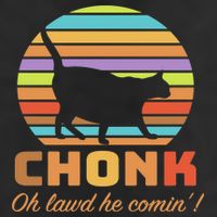 Chonk Scale Cat Meme Garment-Dyed Fleece Hoodie