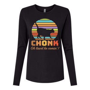 Chonk Scale Cat Meme Womens Cotton Relaxed Long Sleeve T-Shirt