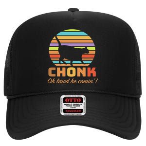 Chonk Scale Cat Meme High Crown Mesh Back Trucker Hat