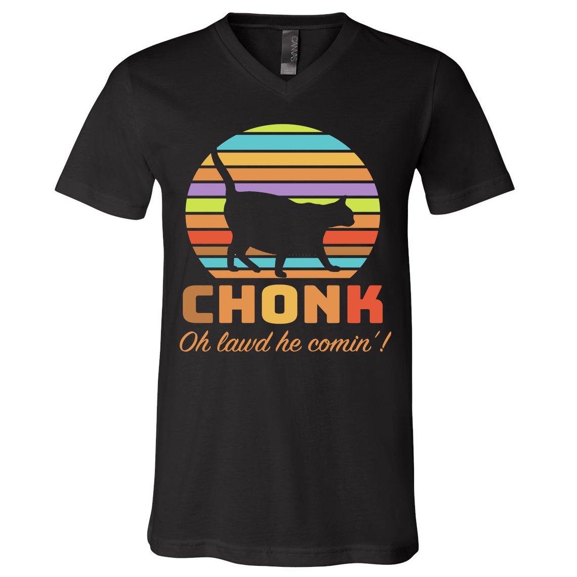 Chonk Scale Cat Meme V-Neck T-Shirt
