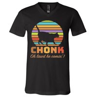 Chonk Scale Cat Meme V-Neck T-Shirt