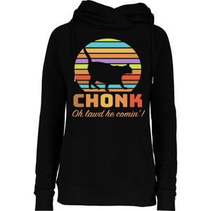 Chonk Scale Cat Meme Womens Funnel Neck Pullover Hood