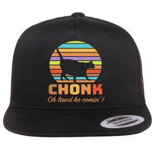 Chonk Scale Cat Meme Flat Bill Trucker Hat