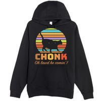 Chonk Scale Cat Meme Premium Pullover Hoodie