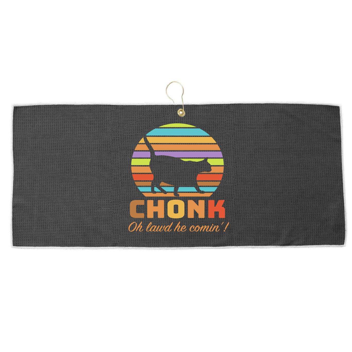 Chonk Scale Cat Meme Large Microfiber Waffle Golf Towel