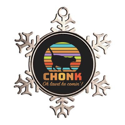 Chonk Scale Cat Meme Metallic Star Ornament