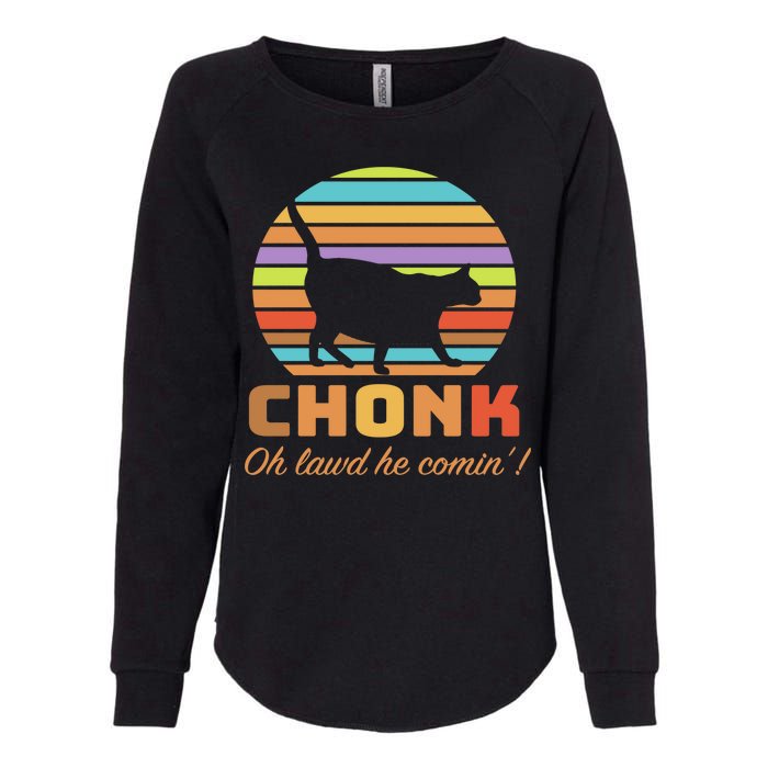 Chonk Scale Cat Meme Womens California Wash Sweatshirt