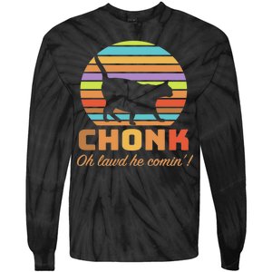 Chonk Scale Cat Meme Tie-Dye Long Sleeve Shirt