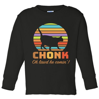 Chonk Scale Cat Meme Toddler Long Sleeve Shirt