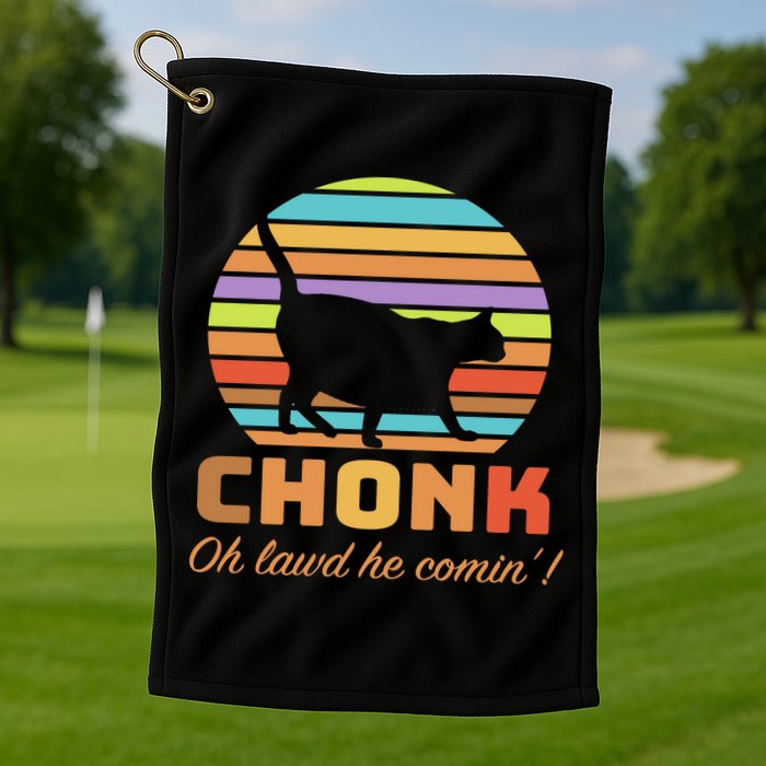 Chonk Scale Cat Meme Golf Towel