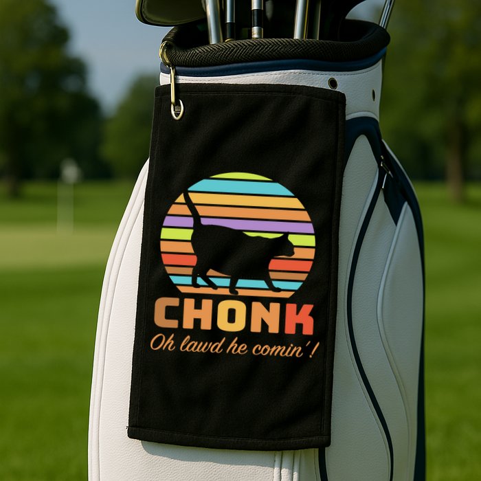 Chonk Scale Cat Meme Golf Towel