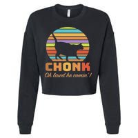 Chonk Scale Cat Meme Cropped Pullover Crew