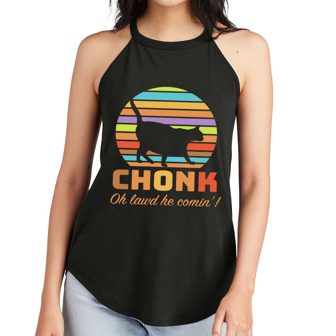Chonk Scale Cat Meme Women's Perfect Tri Rocker Tank