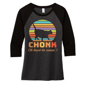 Chonk Scale Cat Meme Women's Tri-Blend 3/4-Sleeve Raglan Shirt