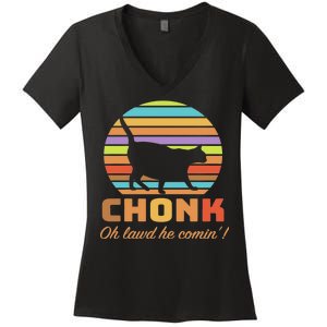 Chonk Scale Cat Meme Women's V-Neck T-Shirt