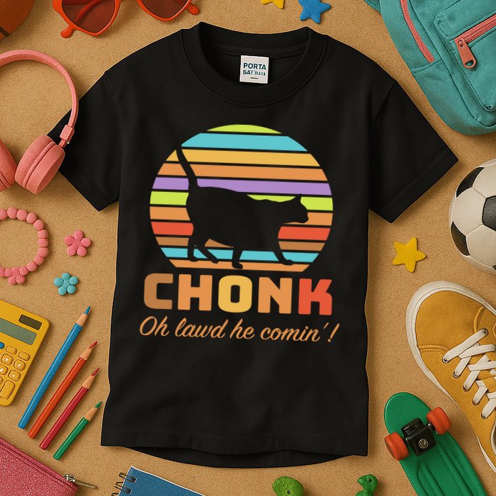 Chonk Scale Cat Meme Kids T-Shirt