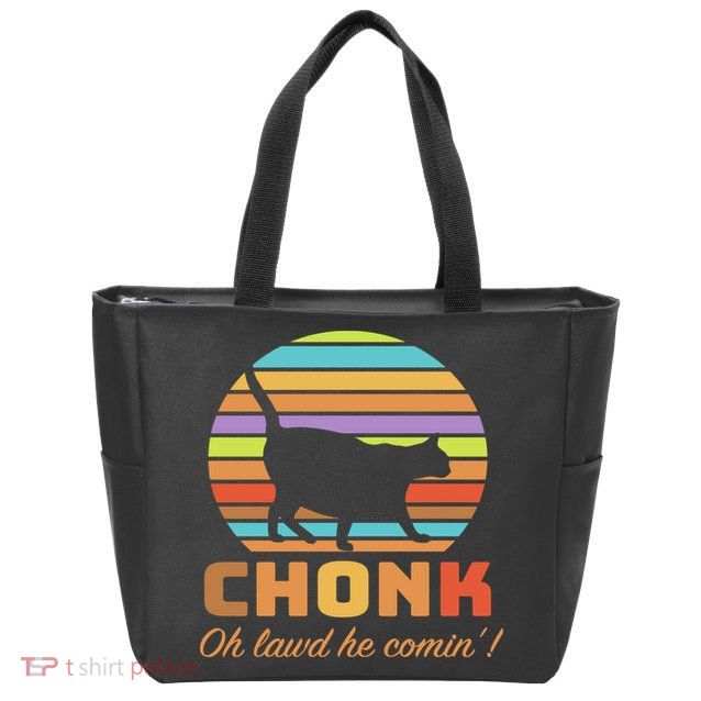 Chonk Scale Cat Meme Zip Tote Bag
