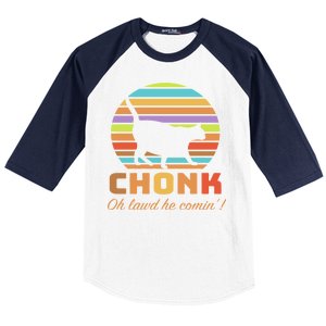 Chonk Scale Cat Meme Baseball Sleeve Shirt