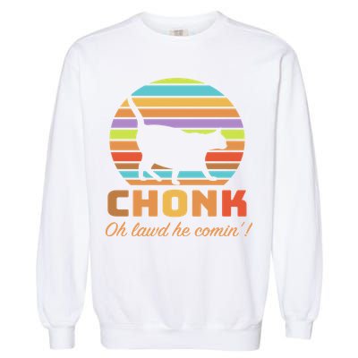 Chonk Scale Cat Meme Garment-Dyed Sweatshirt