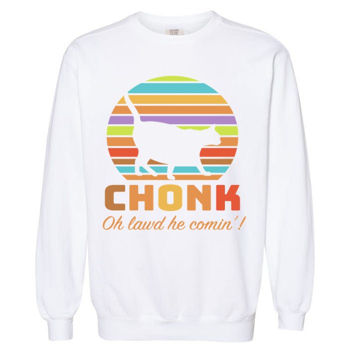 Chonk Scale Cat Meme Garment-Dyed Sweatshirt