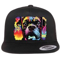 Choose Adoption Boxer Dog Dean Russo Flat Bill Trucker Hat