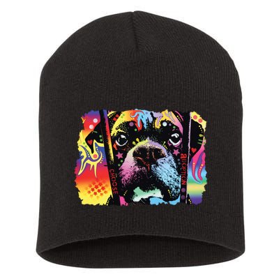 Choose Adoption Boxer Dog Dean Russo Short Acrylic Beanie